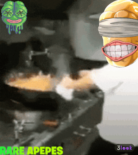 a cartoon drawing of a blindfolded face with the words dare apes below it