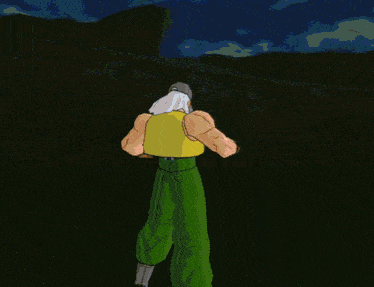 a cartoon drawing of a man wearing a hat and a yellow vest
