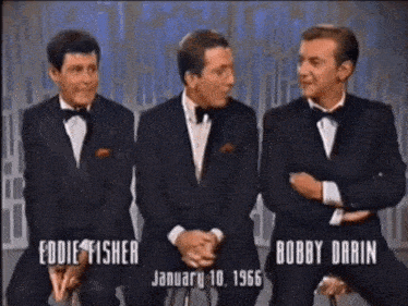 three men in tuxedos are sitting next to each other with the date january 10 1966 on the bottom