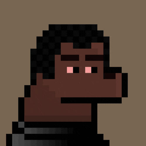 a pixel art drawing of a man with black hair
