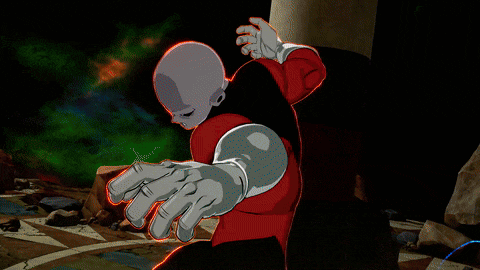 a cartoon character in a red suit is holding something in his hands