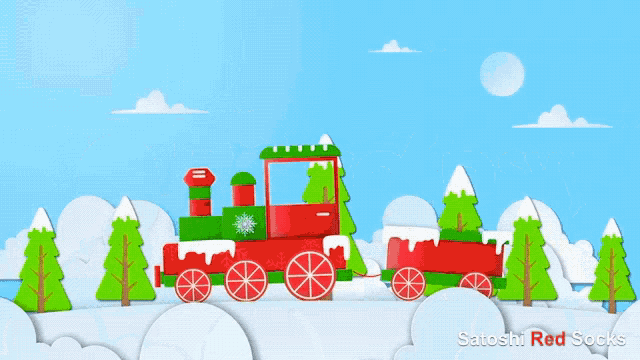 a christmas train with the words happy holidays written on it