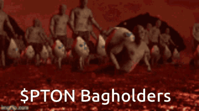a cartoon of a man laying on the ground with the words spton bagholders