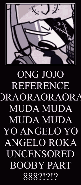 a poster that says ' ong jojo reference ' on it