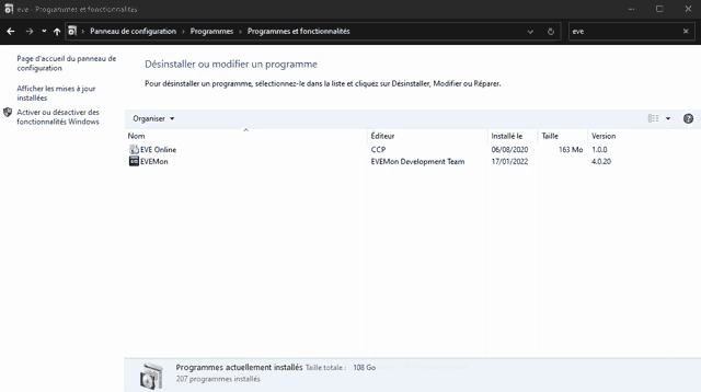 a screenshot of a program called eve online