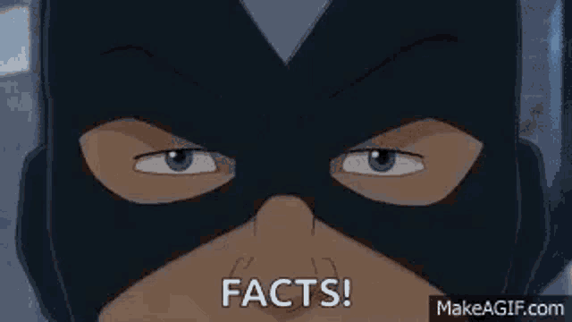 a large blue object is floating in the air with the words facts written below it .