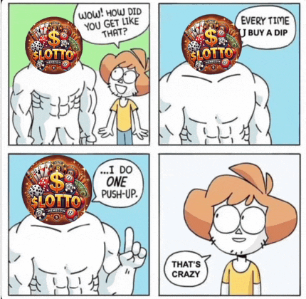 a cartoon of a man talking to another man with a lotto logo on his chest
