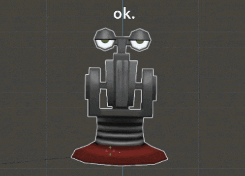 a cartoon drawing of a camera with the words ok below it