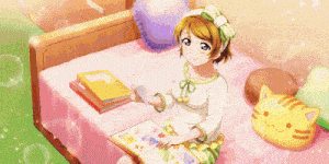 a pixel art of a girl sitting on a bed holding a book