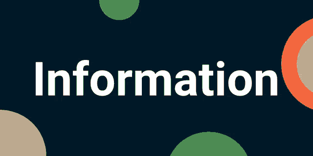 a dark blue background with the word information in white letters
