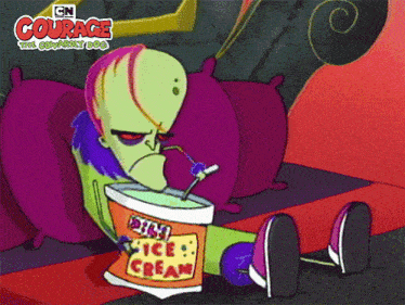 Eating Ice Cream Dr Zalost GIF - Eating Ice Cream Dr Zalost Courage The Cowardly Dog GIFs