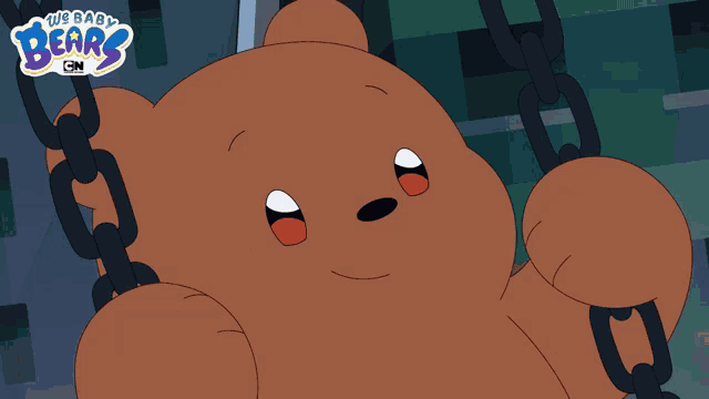 a cartoon of a bear with stars in his eyes and the words we baby bears below it