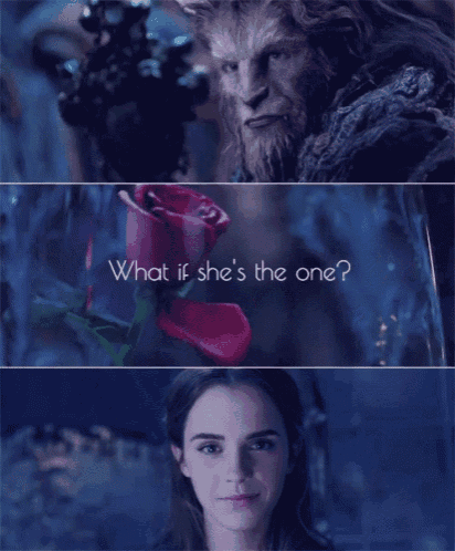 a picture of a man and a woman with the words " what if she 's the one "