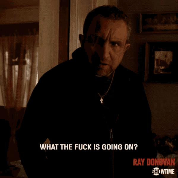 a man with a cross necklace says what the fuck is going on showtime