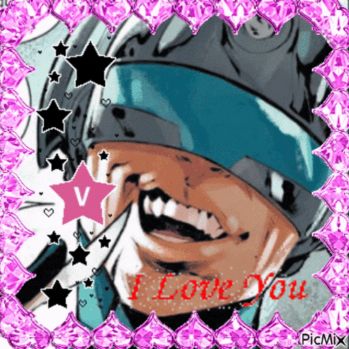 a picture of a man smiling with the words " i love you " on the bottom