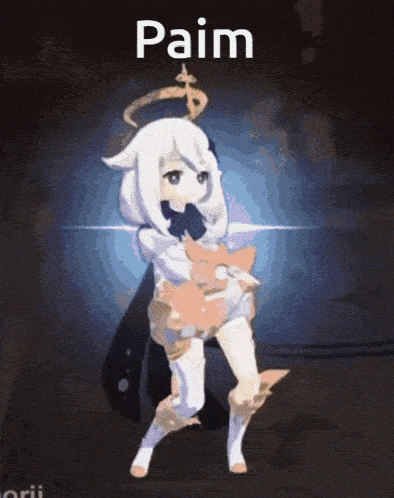 a cartoon of a girl with the word paim on it