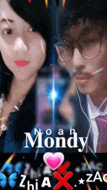 a picture of a man and a woman with the name monday