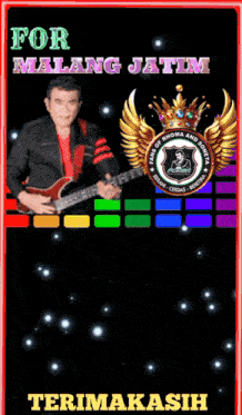 a fors malang jatim poster with a man holding a guitar