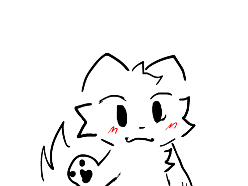 a black and white drawing of a cartoon character with a middle finger