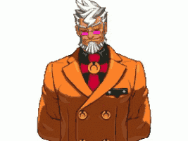 a man with a beard and pink glasses is wearing a suit and tie