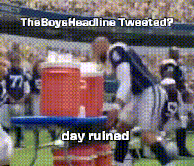 the boys headline tweeted ? day ruined ? is written on a screen