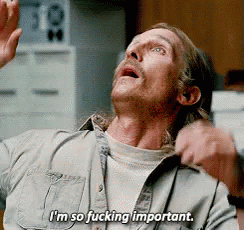 Rust Cohle True Detective GIF - Rust Cohle True Detective Im So Fucking Important GIFs