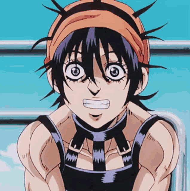 a close up of a cartoon character with a shocked look on his face