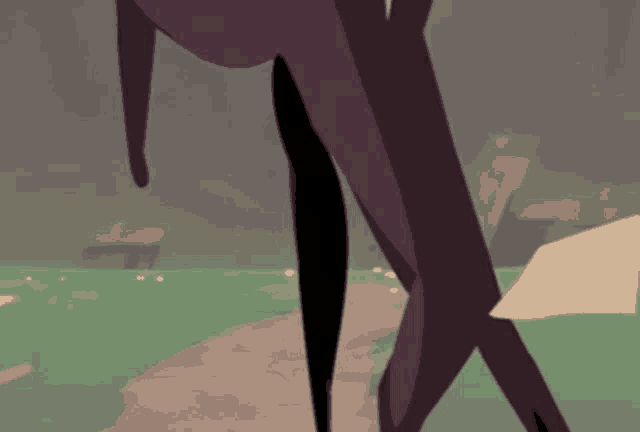a cartoon drawing of a person standing on a dirt path
