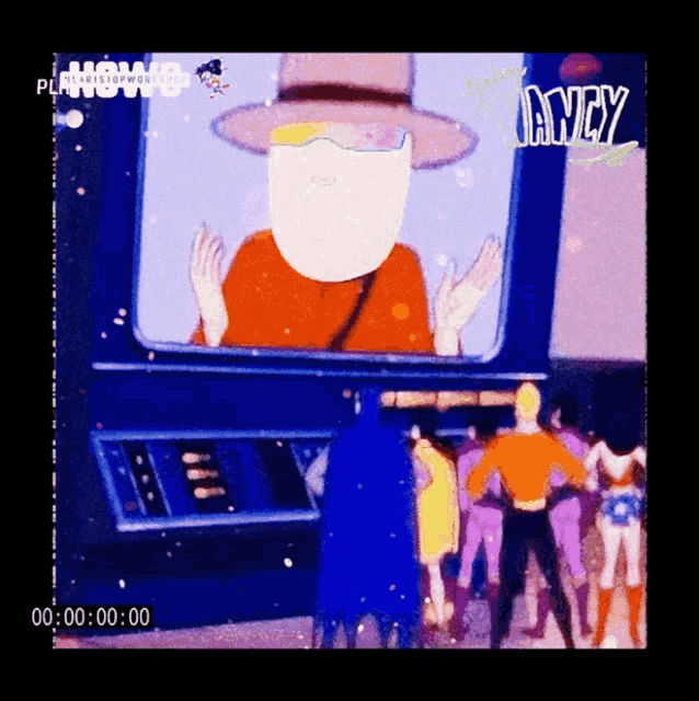 a cartoon of a man in a top hat with the word annoy on the bottom