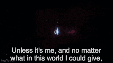 a blue background with the words `` unless it 's me and no matter what in this world i could give , ''