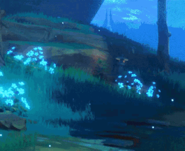 a video game scene with a panda and a frog in the foreground