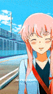 a girl with pink hair is smiling in front of a bridge and the word seventeen is on the bottom right