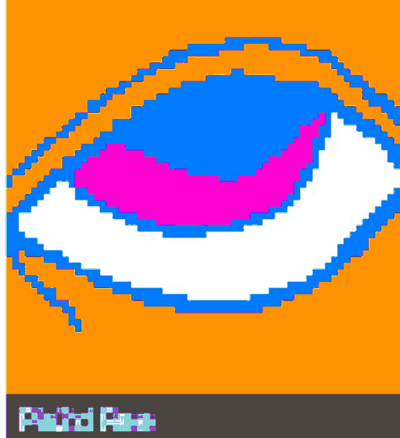 a pixel art of a mouth with a green stripe