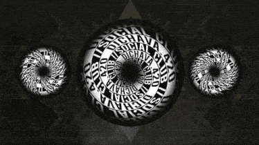 a black and white circle with the words social dichata on it