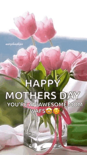 happy mothers day you 're an awesome mom wafs .