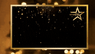 a gold frame with a star and the words starfm on it