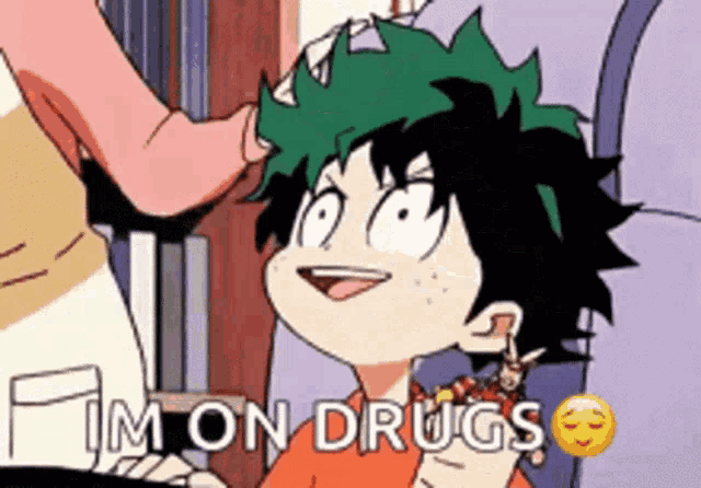 a cartoon character says i 'm on drugs