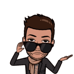 a cartoon man wearing sunglasses is shrugging his shoulders