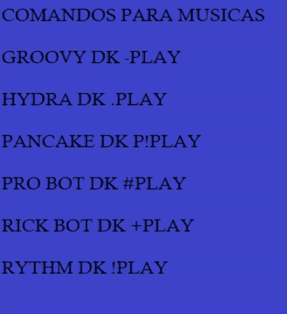 a blue background with commandos para musicas written in white letters