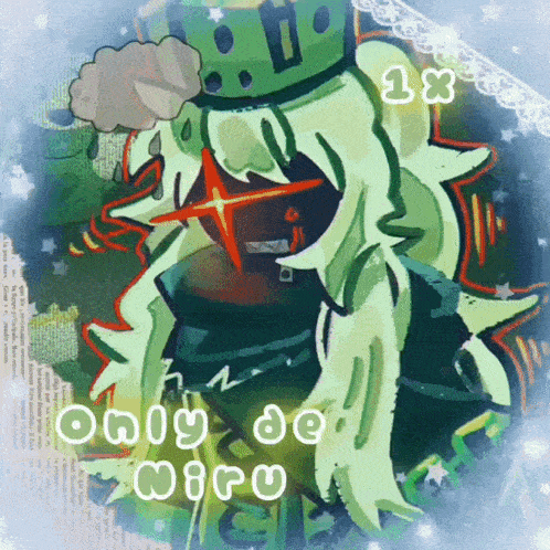 a picture of a cartoon character with the words only de niru