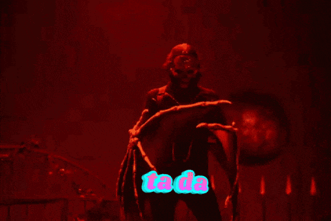 a picture of a person with wings and the word ta da on the bottom