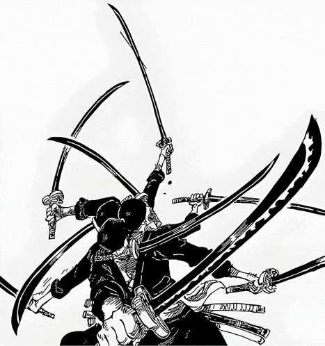 a black and white drawing of a man holding a sword that says ' samurai ' on it