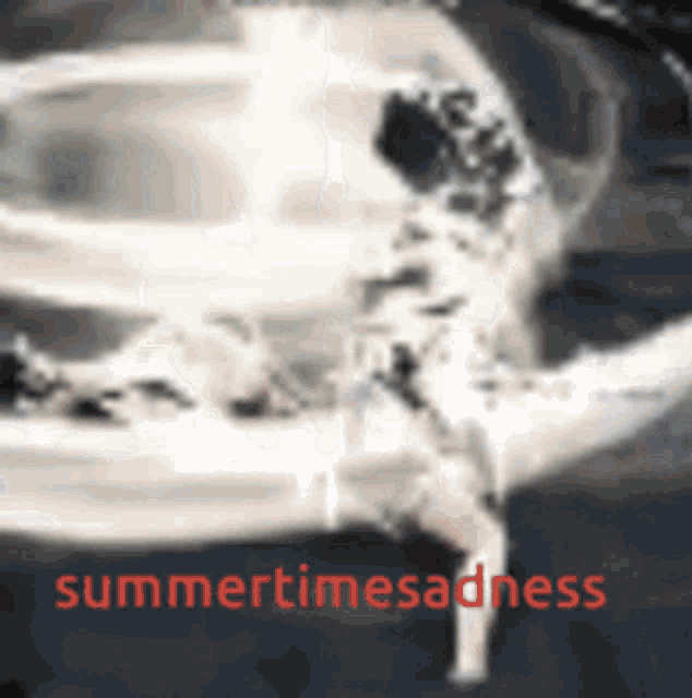 a blurred image of a person with the words summertimesadness written in red