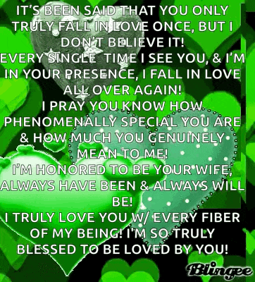a green heart with a quote on it that says it 's been said that you only truly fall in love once but i