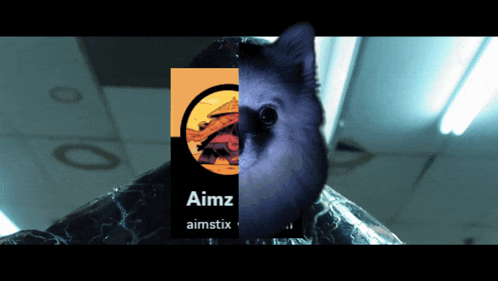 a picture of a dog and a picture of a man with the name aimz on it