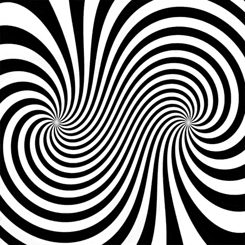 a black and white optical illusion of a spiral