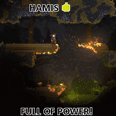 a screenshot of a video game with the words full of power