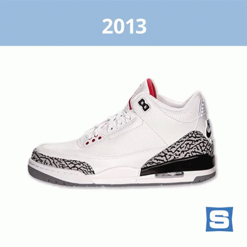 2013: Air Jordan 3 Retro '88 "White/Cement" GIF