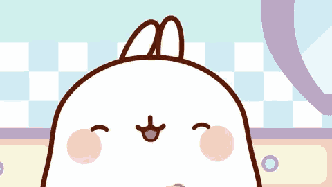 a cartoon rabbit with a star on its face .