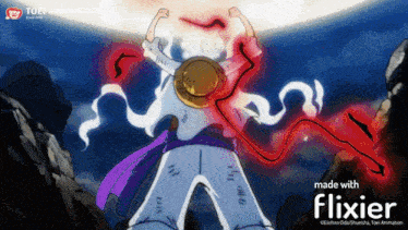 a cartoon character with the word flixier on the bottom right